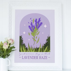 Lavender Haze Purple Minimalist Illustration Home Wall Decor Frameless Print