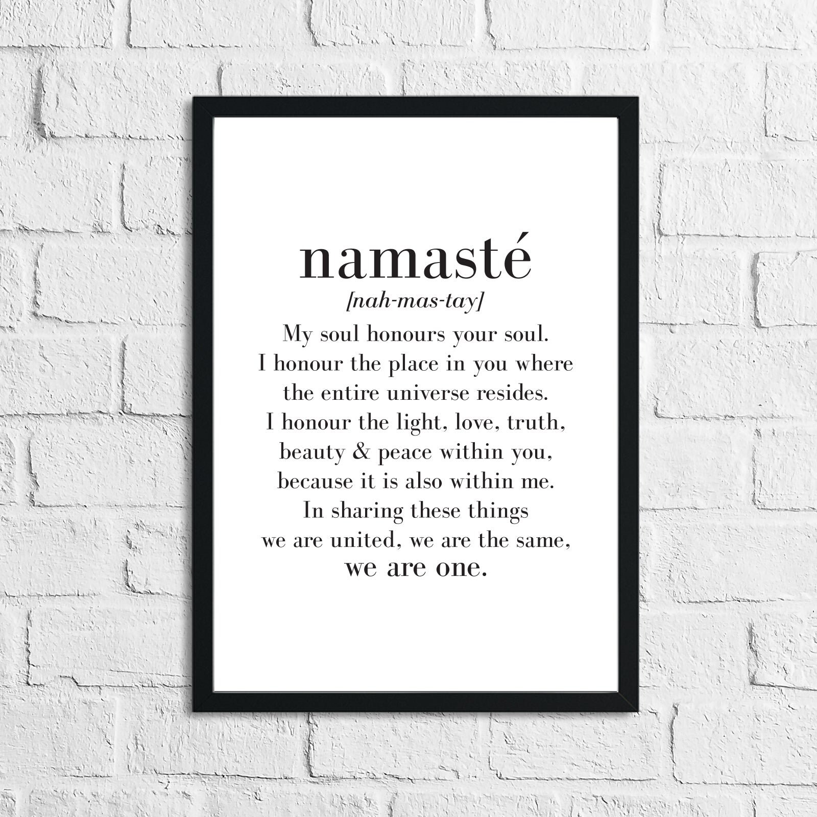 Definizione di Namaste, citazione ispiratrice per la decorazione murale