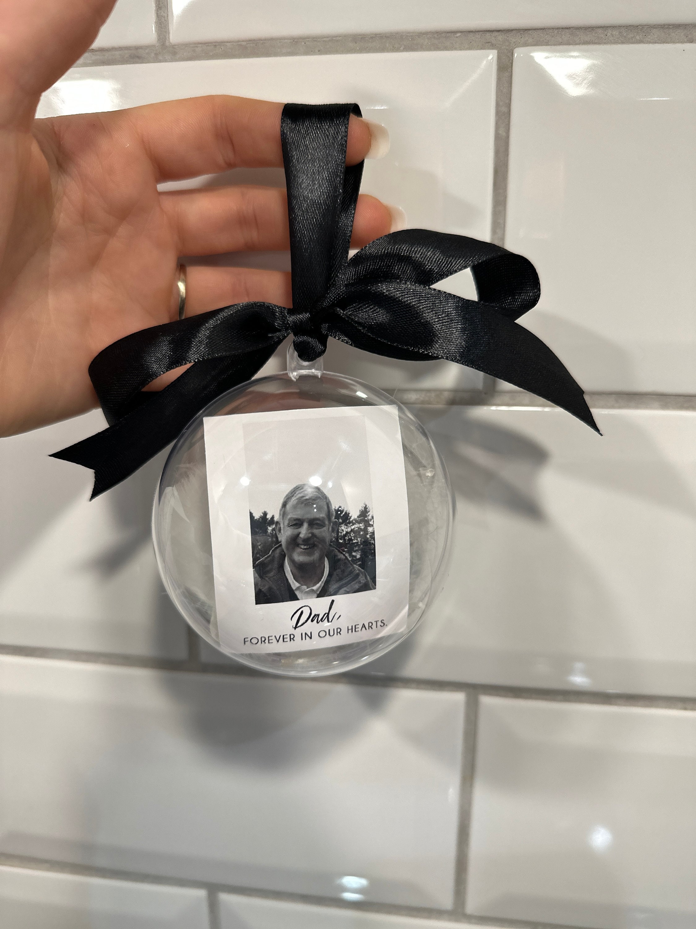Personalised Photo Memorial Memory Christmas Feather Bauble - Special Memory Bauble - Photo Bauble - Decoration Bauble