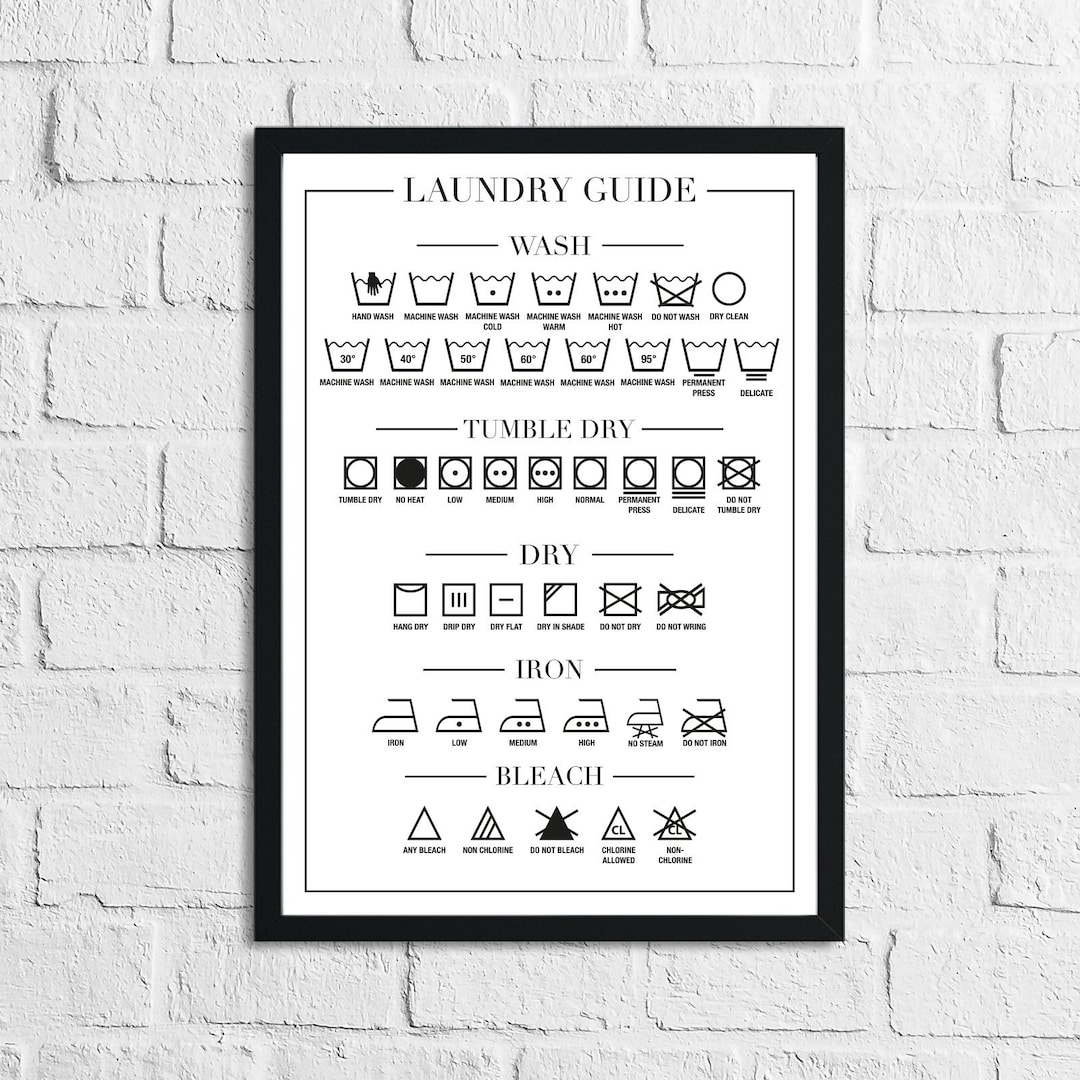 Laundry Guide Simple Laundry Utility Room Decor House Wall Art Print V2 ...