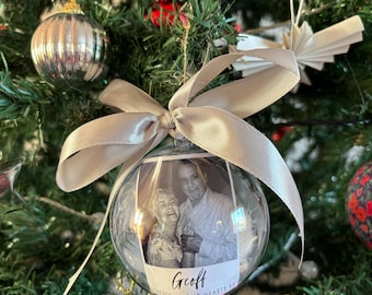 Personalised Photo Memorial Memory Christmas Feather Bauble - Special Memory Bauble - Photo Bauble - Decoration Bauble