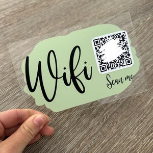 Wi-Fi QR Code Scan Me Acrylic 10x15cm Magnetic Home Plaque Sign