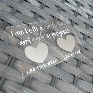 I am Both A Masterpiece 10 x 15 cm magnetisch helder acryl whiteboard bord Gewichtsverlies reis plaquette en uitwisbare pen
