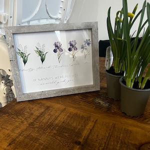 If Grandmas Were Flowers - Birth Flowers - Personalised Mothers Day Print - Personalised Gift For Grandma Nana - Personalised Mum Print