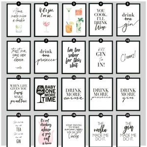Funny Alcohol Drinking Quote Prints Humorous Kitchen Home Wall Decor Gin Wine Vodka Prosecco