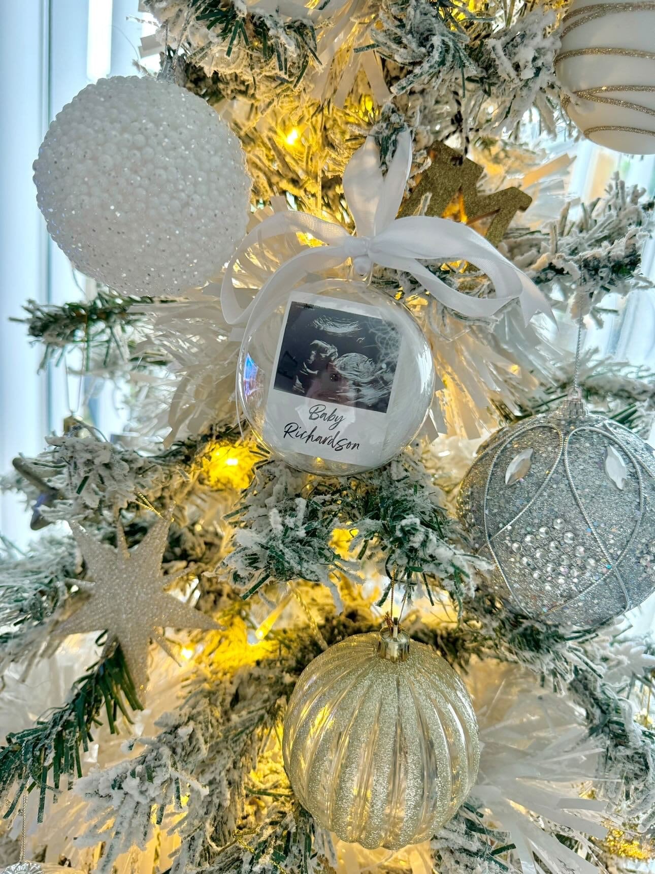 Personalised Photo Memorial Memory Christmas Feather Bauble - Special Memory Bauble - Photo Bauble - Decoration Bauble