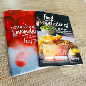 Selbstklebende, klebrige Rückseite durchsichtige Kunststoff-Gewichtsverlust Abnehmen Gruppenmitglied Kartenhalter Öffnung oben - Aufkleber - Assorted Weight Loss Charts
