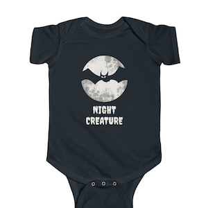 Gothic Baby Bat Clothes | Alternative Moon Child Clothing | Goth Baby Clothes | Cute Witch Baby Clothes | Spooky Black Halloween Bodysuit
