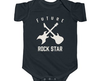 Future Rock Star | Headbanger Baby Clothes | Heavy Metal Baby Bodysuit | Rock Baby Shower Gift | Gothic Black One Piece Bodysuit