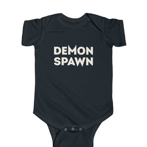 Demon Spawn | Gothic Baby Bat Clothes | Alternative Baby Clothing | Goth Baby Clothes | Cool Metal Baby Clothes | Spooky Black Bodysuit