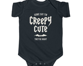 Ropa de bebé gótica linda espeluznante / Body punk gótico alternativo / Ropa de bebé espeluznante