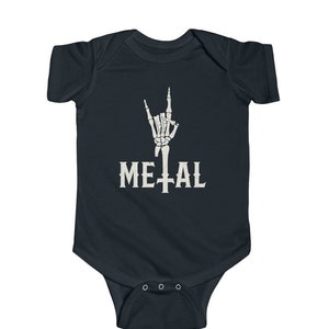 Heavy Metal Baby Clothes | Metal Horns Baby Bodysuit | Rocker Baby Clothes | Alternative Baby Shower Gift