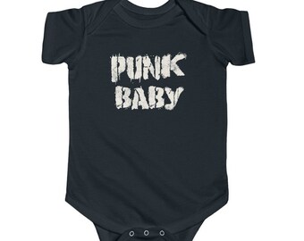 KINKIES Body Born To Rock Bébé - Combinaison Punk Rock Unisexe Coton Doux