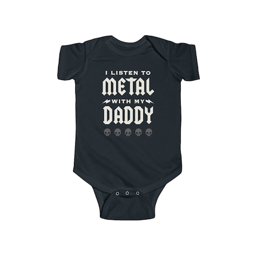 I Listen to Metal With My Daddy Heavy Metal Baby Clothes Etsy