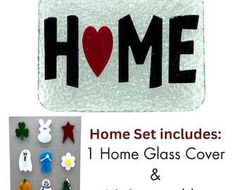 Switchables Glass Cover- HOME SET / Home Sign with 10 Swappables