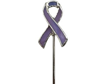 Siempre en flor - Mini estaca para plantas: Cinta morada contra el cáncer