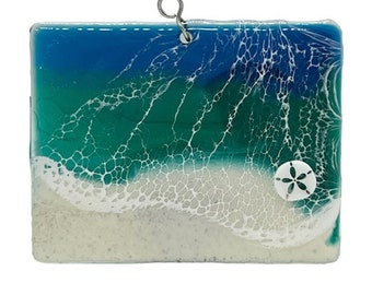 Switchables Glass Cover: Beach Wave Rectangle with Sand Dollar