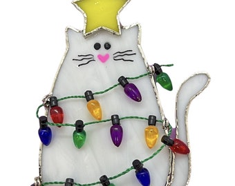 Switchables Glass Cover: Christmas Cat "Meow-y Christmas"
