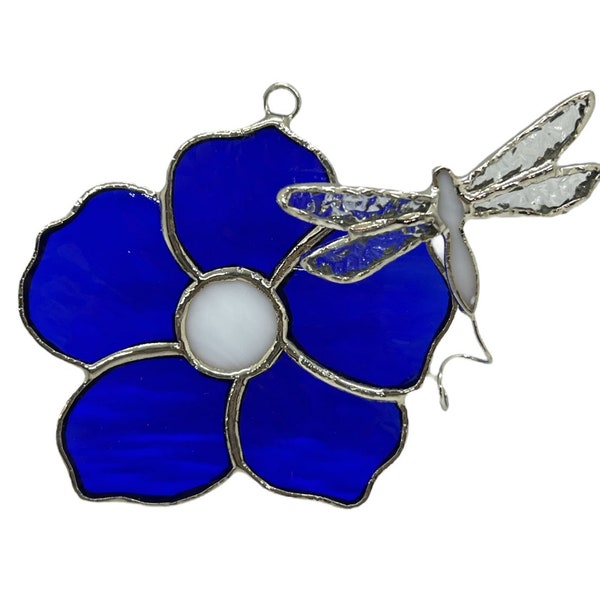 Switchables Glass Cover: Blue Flower with Dragonfly