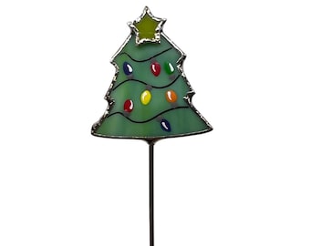 Mini estaca navideña para plantas - Árbol de Navidad