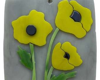 Switchables Glass Cover: Yellow Flowers on Gray