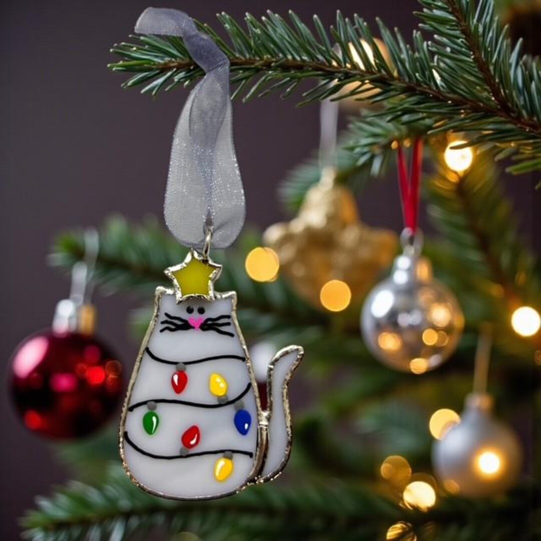 Swittle - Holiday Cat "meowy Christmas" Christmas Ornament - Etsy