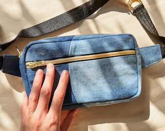 Riñonera en varios colores, bolso de cadera elaborado con materiales recuperados, bolso de hombro PAOLINA, diseño único, reciclado, idea de regalo