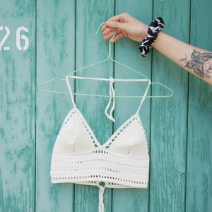 Backless top ANGIE, crocheted summer top made of cotton with a beautiful pattern, various colors, boho top, made to order, gift idea