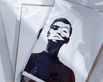 Impresión de póster VLADA, imagen serigrafiada sobre papel natural reciclado, un elemento llamativo para el hogar, impresión experimental, arte moderno.