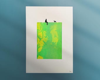 Impresión artística moderna y abstracta MILO, impresión moderna en colores vibrantes, llamativa para su hogar, edición limitada de serigrafía de Hamburgo.