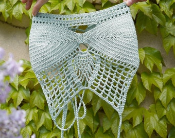 Top de bikini de crochet PINA, bralette, hermoso patrón, corto y sin espalda, top de festival hecho a medida, hecho con hilo recuperado, idea de regalo