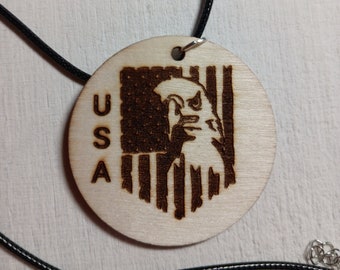 Eagle and American Flag Patriotic necklace