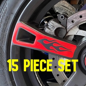 Flame Wheel Decals fits 2019 to 2022 Can-am Ryker 600 or 900 (15 piece Set) WILL NOT fit Sport or Rally