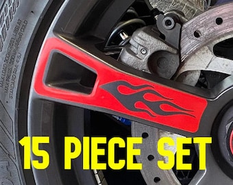 Flame Wheel Decals fits 2019 to 2022 Can-am Ryker 600 or 900 (15 piece Set) WILL NOT fit Sport or Rally