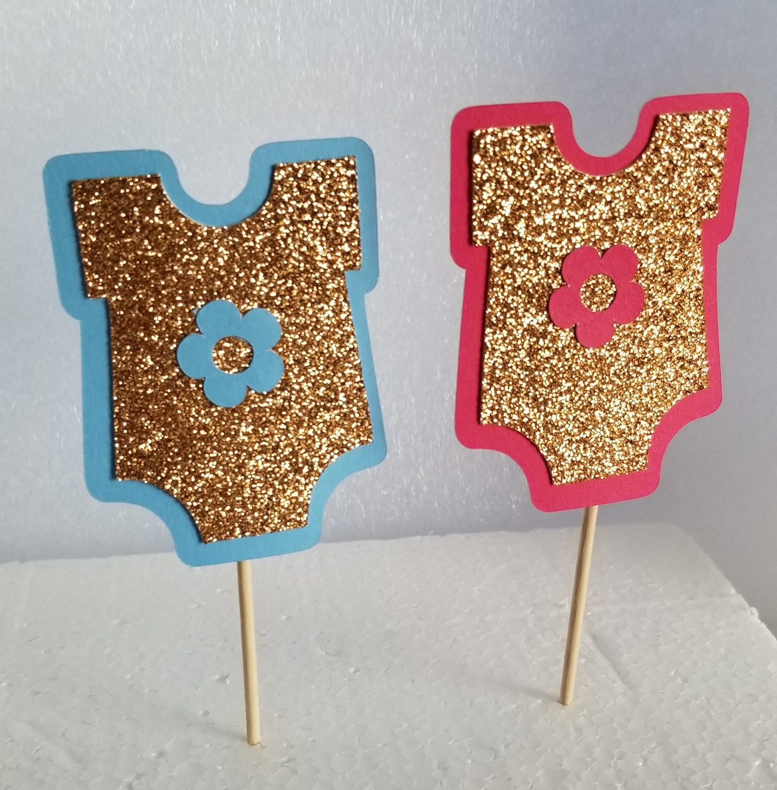 Baby Shower Gender Reveal Cupcake Toppers Etsy UK