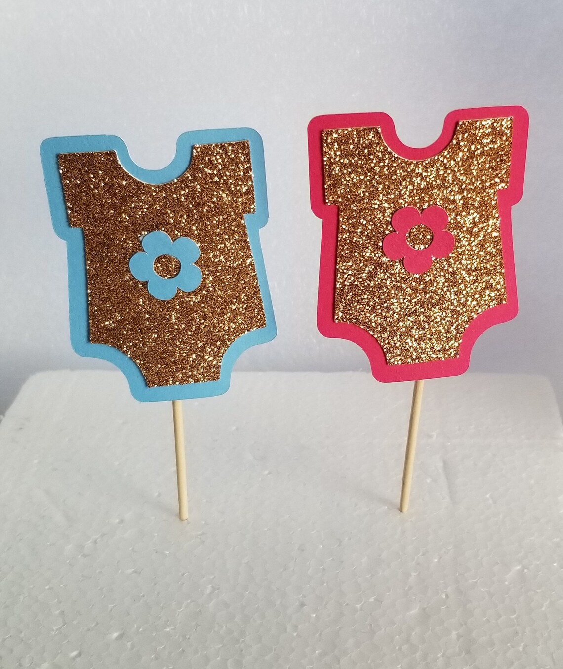 Baby Shower Gender Reveal Cupcake Toppers Etsy UK