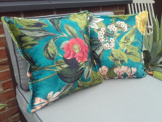 Handmade Clarke Clarke Passiflora Kingfisher Green Velvet Etsy