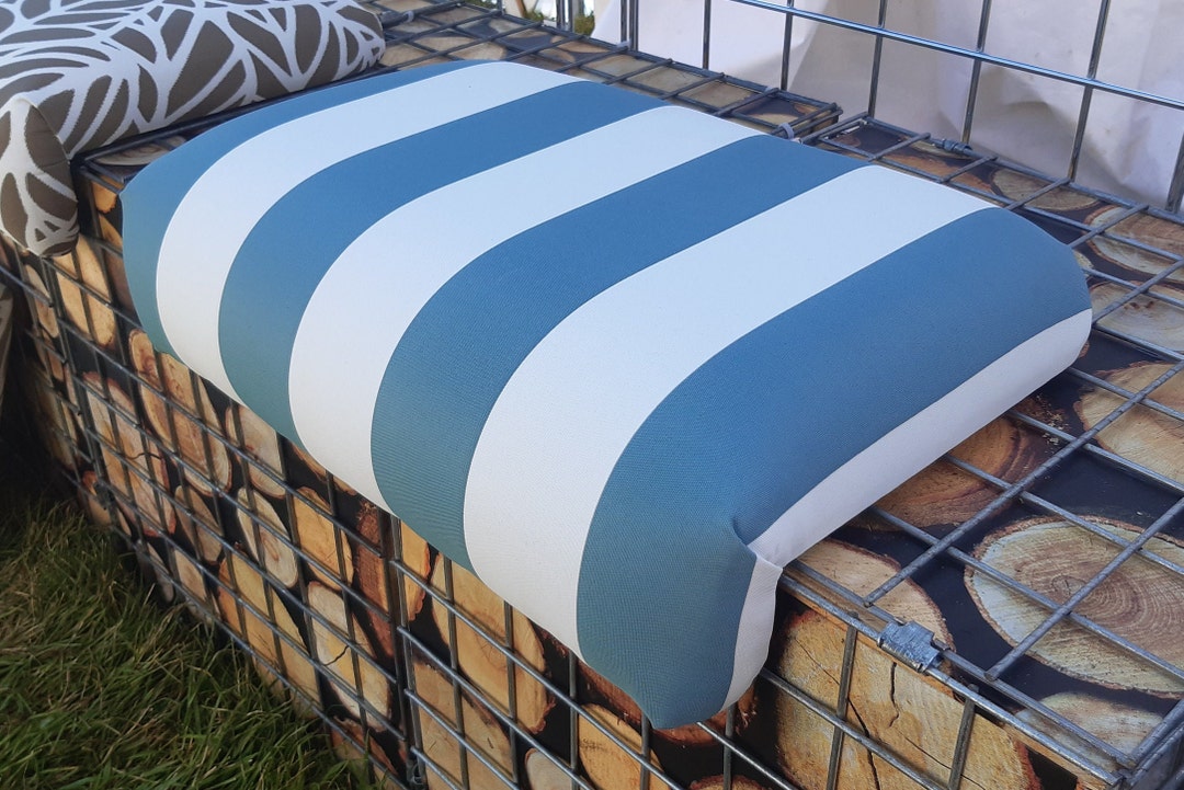 Premium Handmade Outdoor Garden Seat Bench Cushion Pad Blue Etsy UK