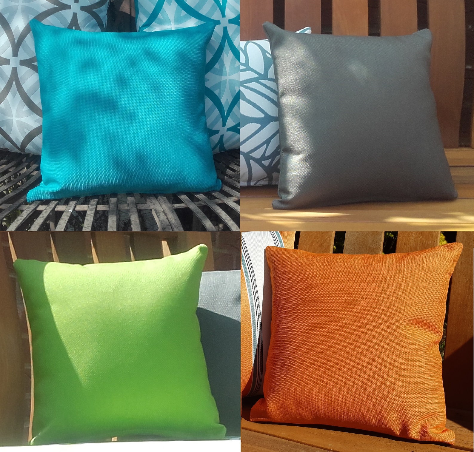 Premium Handmade Outdoor Garden Cushions Orange Lime Green Etsy UK