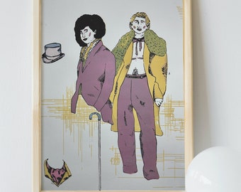 Dandyism Queer Fashion History Screenprint (2021) unframed