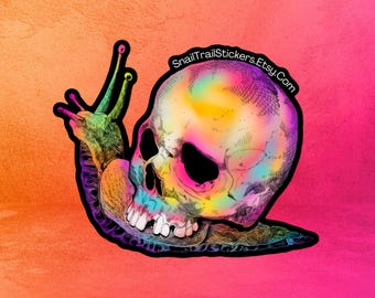 Snail Skull Sticker Waterproof Two Colors Available