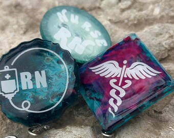 Nurse RN LPN Nurse Practitioner Doctor Medicine Badge Reel ID Holder Caregiver