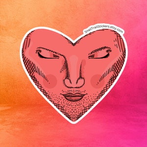 Pegatina de corazón (impermeable) para San Valentín