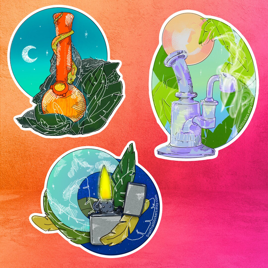 Smoking Themed Stickers (waterproof) - Etsy