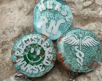 Nurse RN LPN Nurse Practitioner Doctor Medicine Badge Reel ID Holder Caregiver