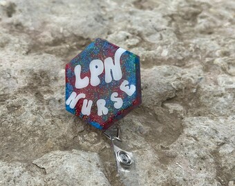 LPN Nurse Hospital Medicine Badge Reel ID Holder Caregiver
