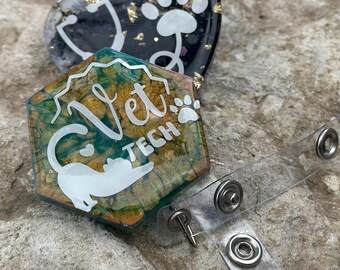 Vet Tech Vetrinarian Medicine Badge Reel ID Holder