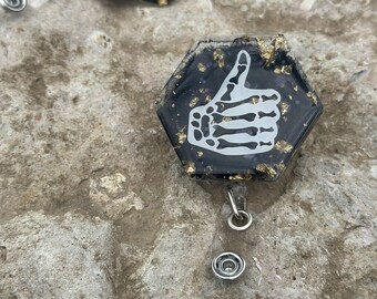 X-Ray Tech Orthopedic Medicine Badge Reel ID Holder Black Gold