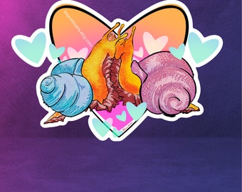 Two Snails in Love Sticker (Waterproof)