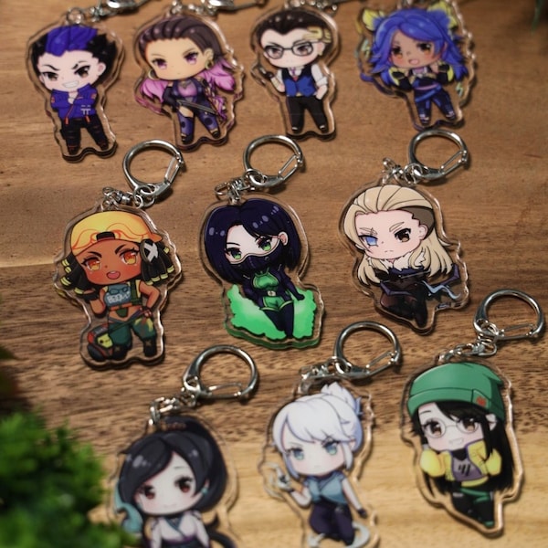 ALL 22 AGENTS Valorant 2.5" Double Sided Acrylic Charm